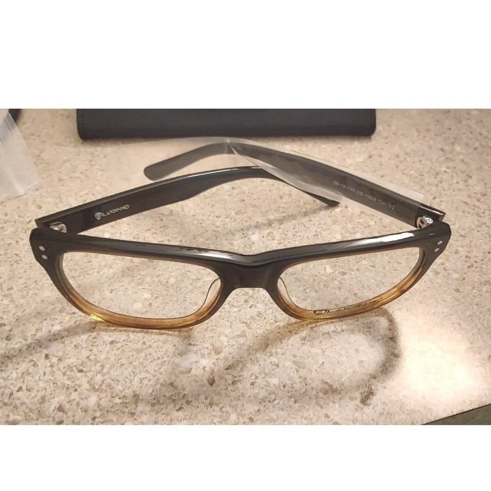 Blakened Eyeglasses Mens 56-18-140 Brown Gradient DB-1008 Rectangular Japan